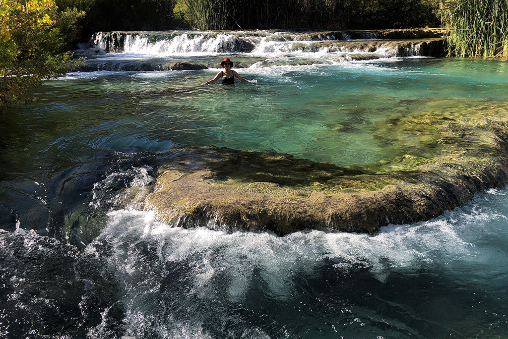 relax in Little Navajo Falls