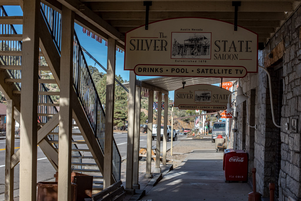 historic buildlings in Austin, Nevada.