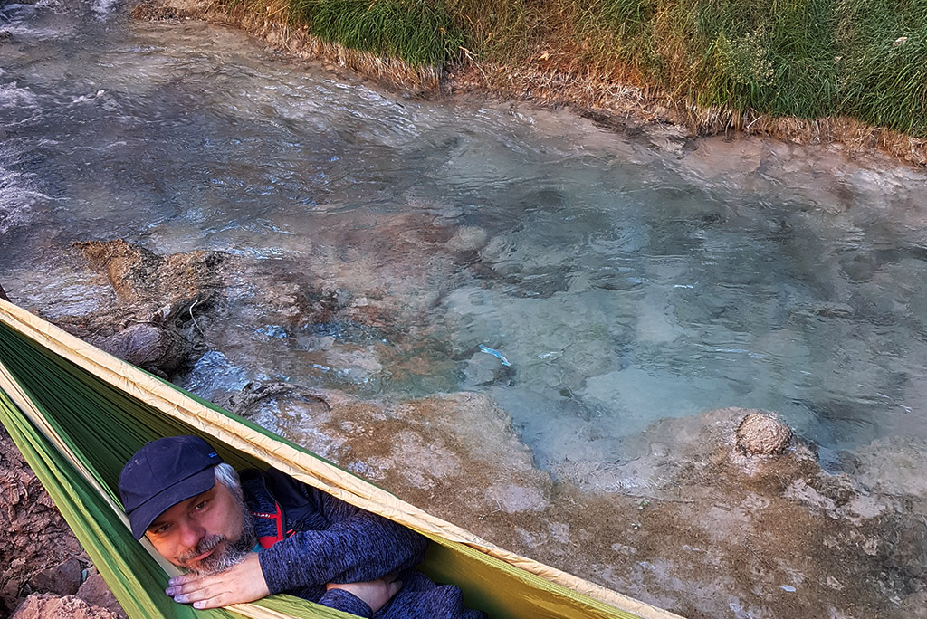 Chris relax in hammoc havasu falls creek.