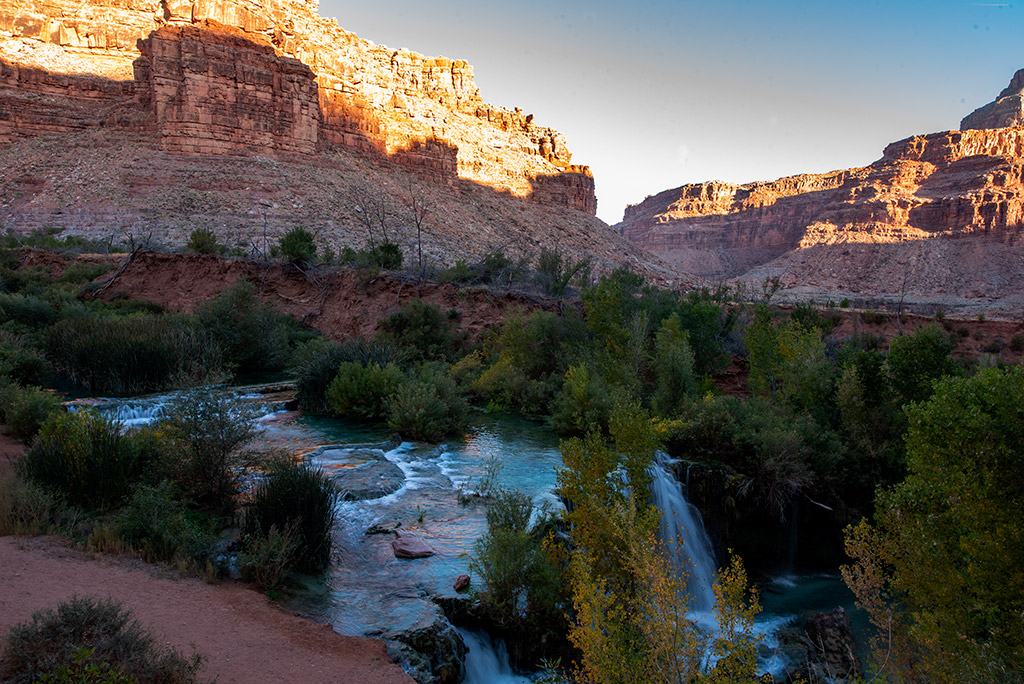 Little Navajo Falls as seen from the trail - Havasu Creek Waterfalls