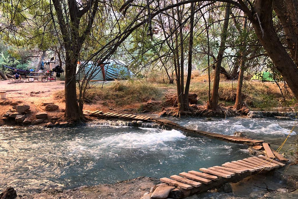 wooden bridges at the havasu falls camping.