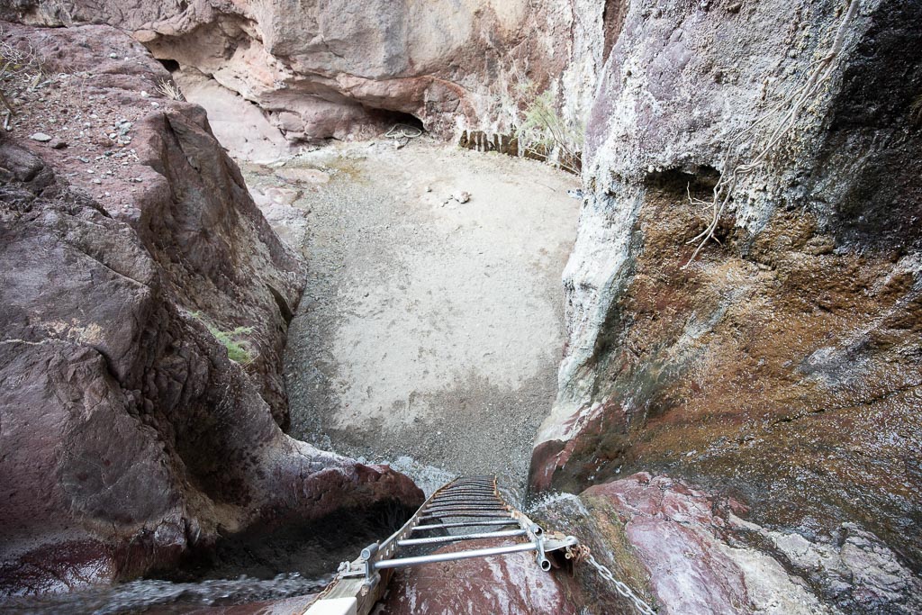ladder from upper arizona hot springs to colorado river