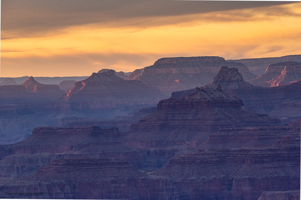 sunset over Grand Canyon.