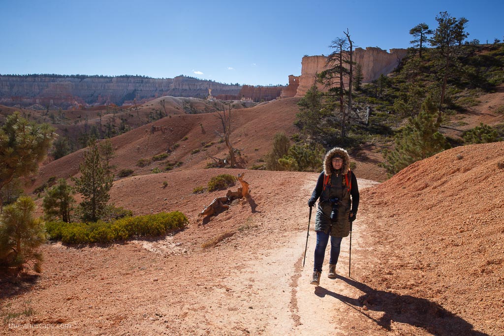 Agnes hiking in Bryce Canyon National Park
