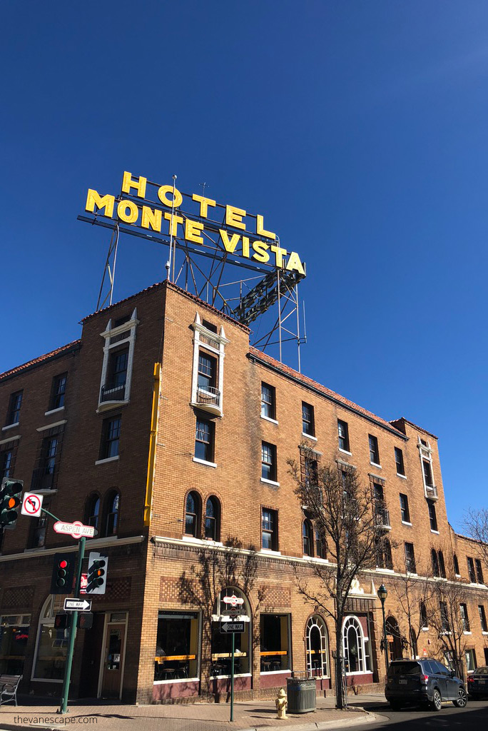 Historic Downtown in Flagstaff: Motel Monte Vista.