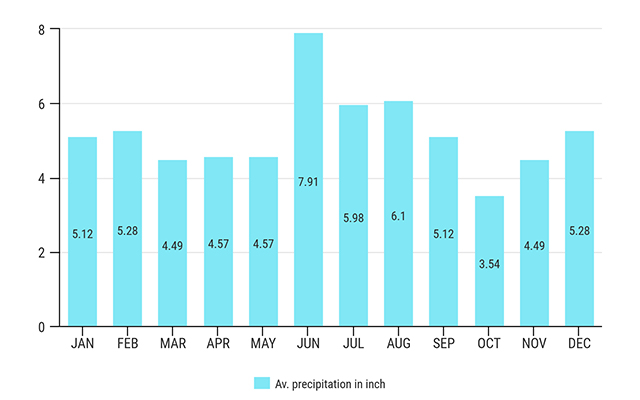 new orleans average precipitation