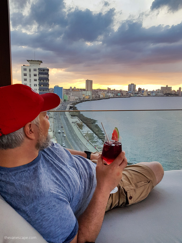 Chris Labanowski on the rooftobar in Havana.