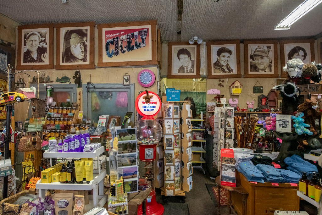 Dr Joel Fleischman office - Cicely’s Gift Shop with photos and posters from the series.