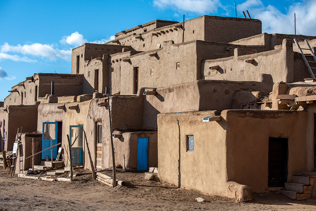 old historic houses in Taos Pueblo in New Mexico