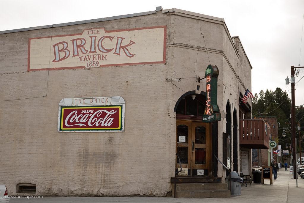 The Brick Tavern with inscription 1889 on the wall.