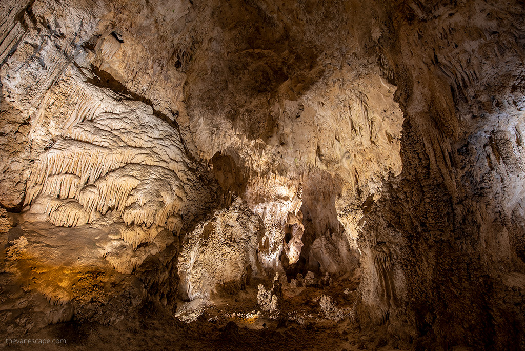 Carlsbad Caverns National Park -Big Room stalactites and stalagmites