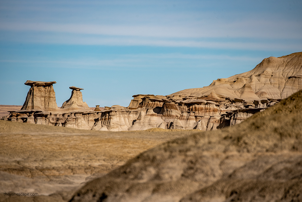 Bisti Badlands during sunset.