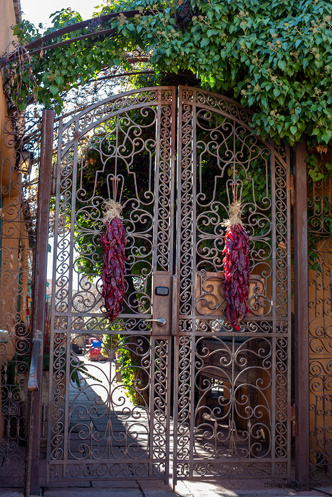 gate with ornaments on the Santa Fe Street