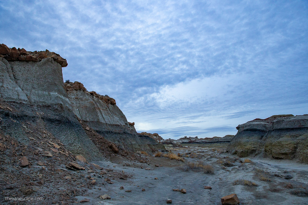 Bisti Badlands New Mexico after sunset