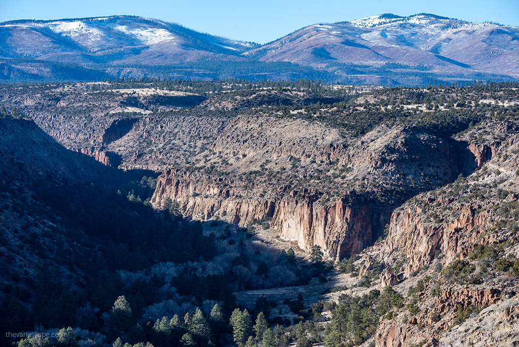 stunning landscape view of New Mexico from Bandelier National Monument