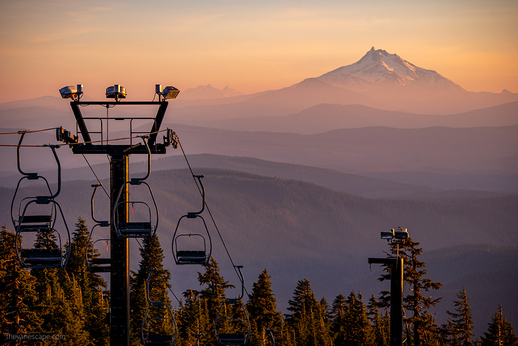 the view of Mount Hood area from Timberline lodge.