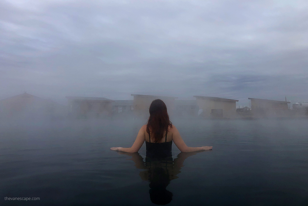 Agnes Stabinska, the author, is soaking in hot ponds.