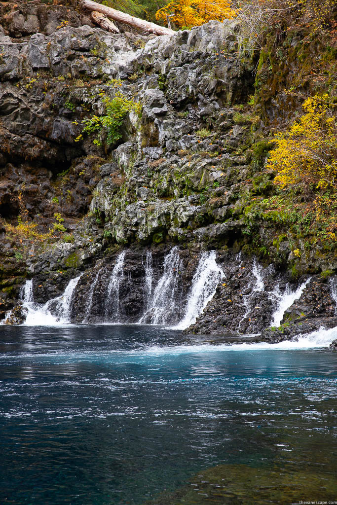 cascade of water in Tamolitch Blue Pool.