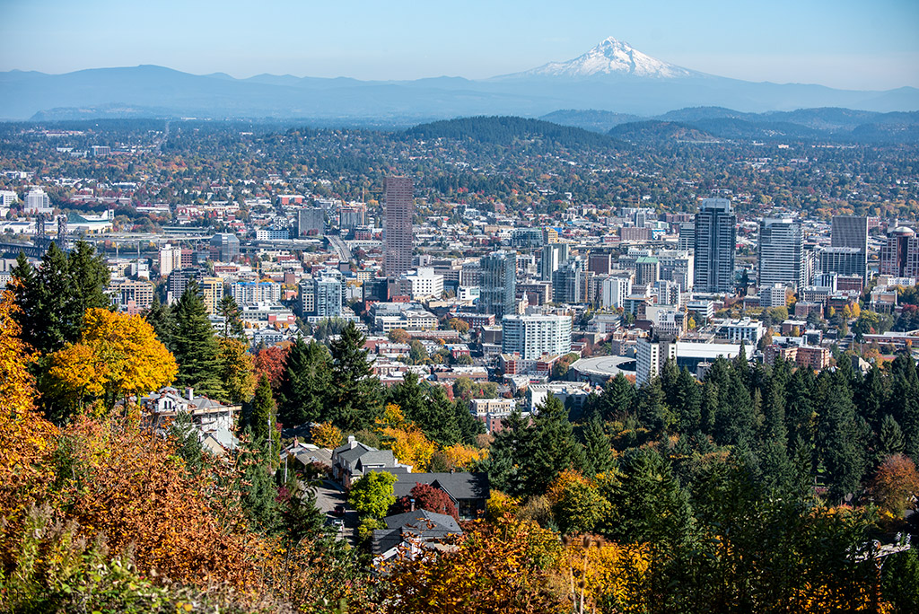 Portland Itinerary: skyline of the city from the overlook.