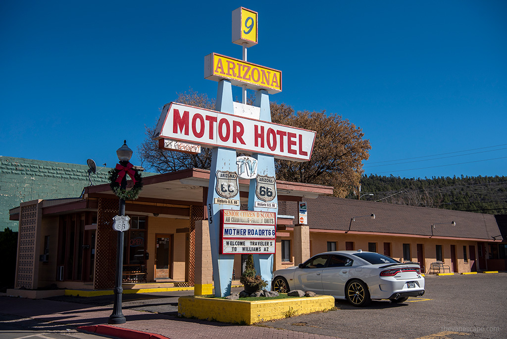 Motor Hotel on the Route 66 in Arizona.