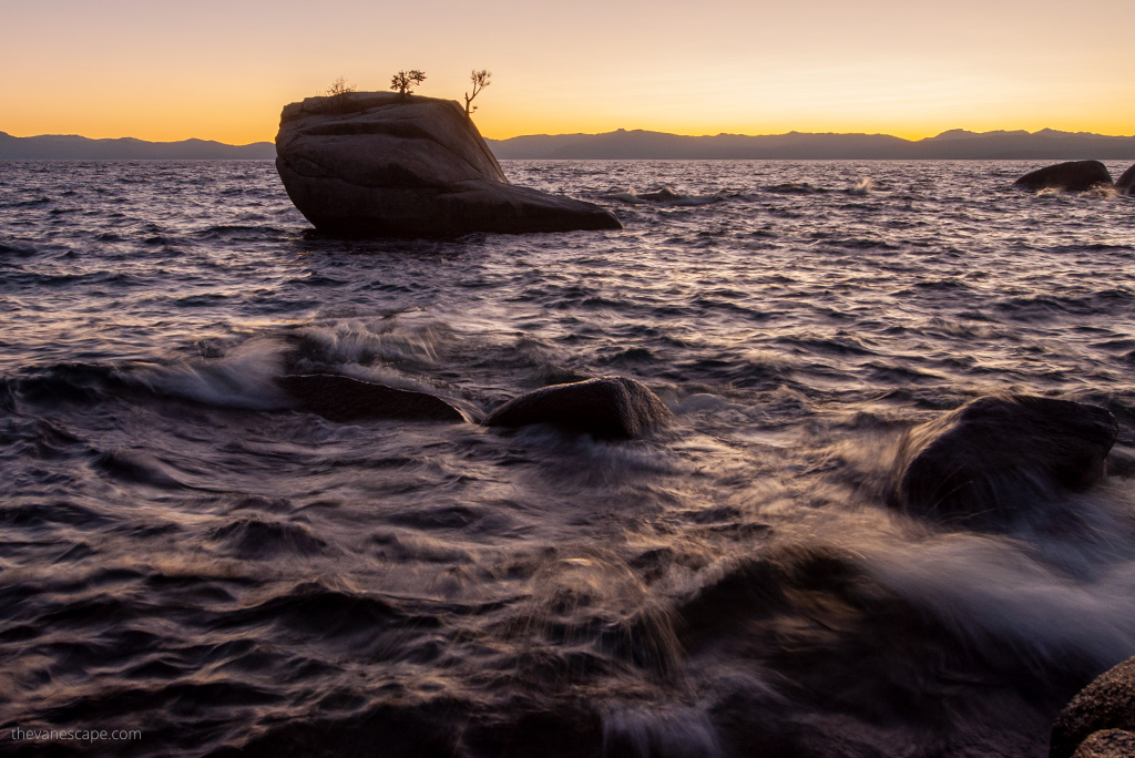 Bonsai Rock after sunset.