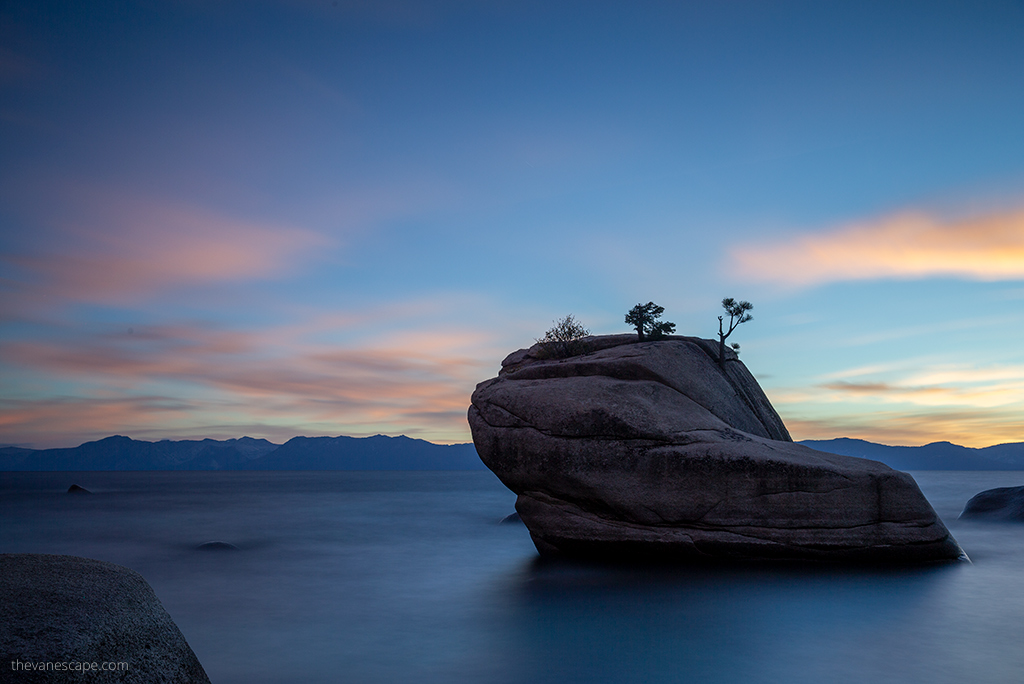 Bonsai Rock during sunset.