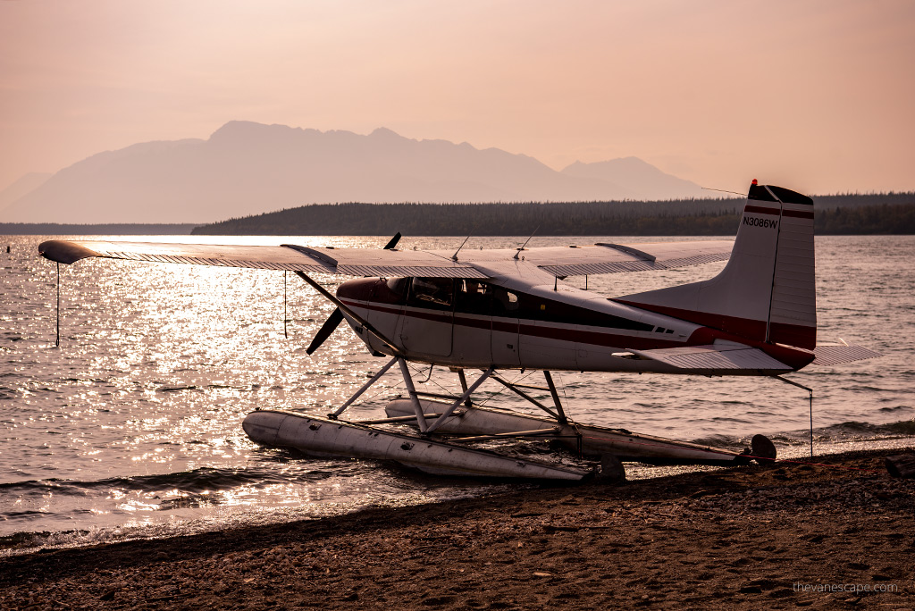 floatplane during sunset.