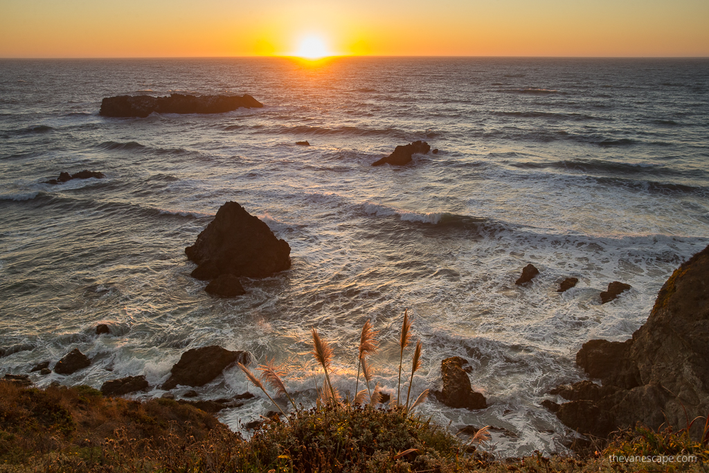 sunset from state park in oregon.