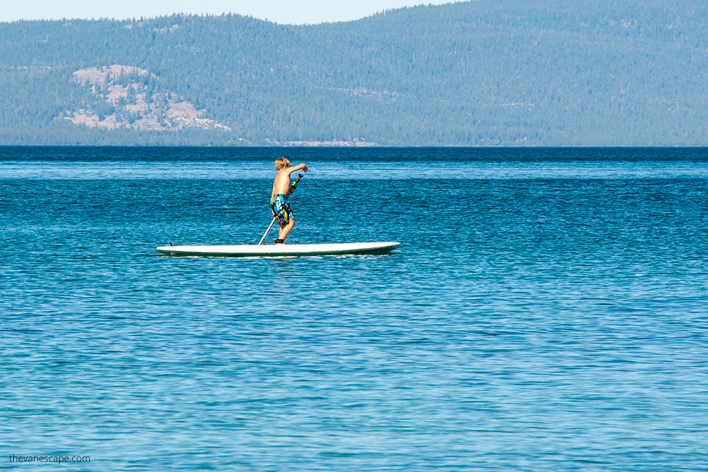 Paddleboarding on Lake Tahoe