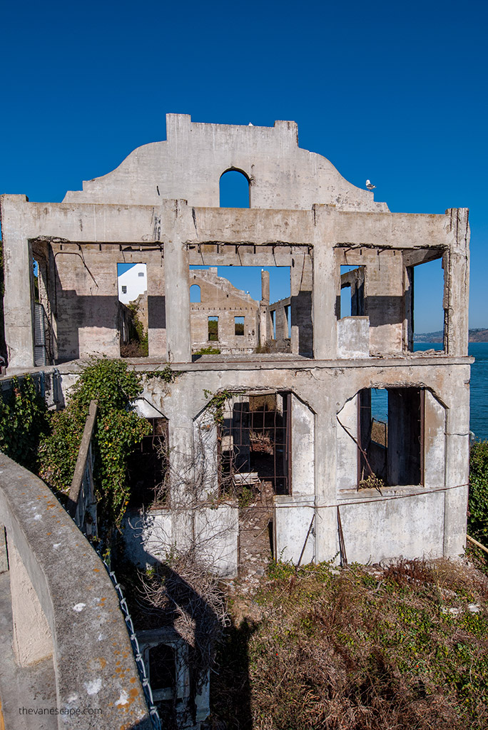 old abandoned prison building in the morning