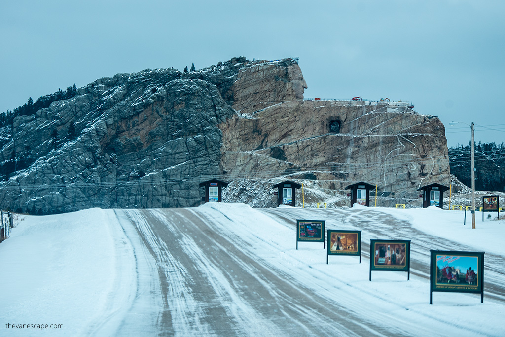 road to the Crazy Horse Memorial in 
 South Dakota