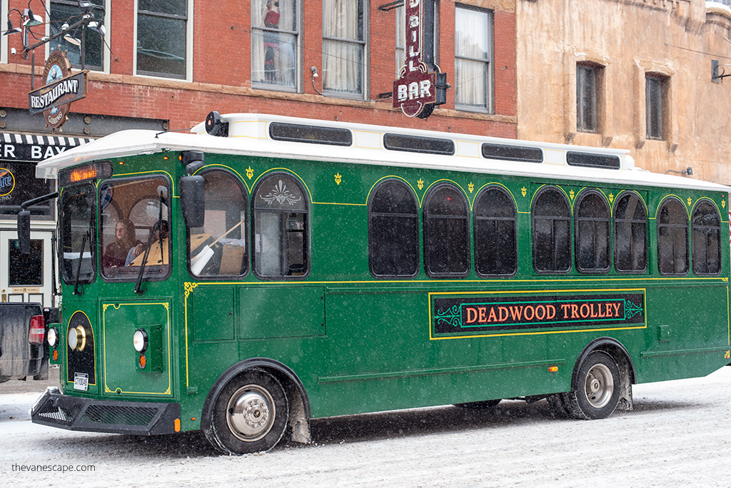 Deadwood trolley in winter.