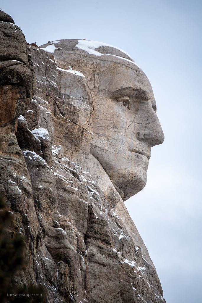 close-up view of Mount Rushmore National Memorial.