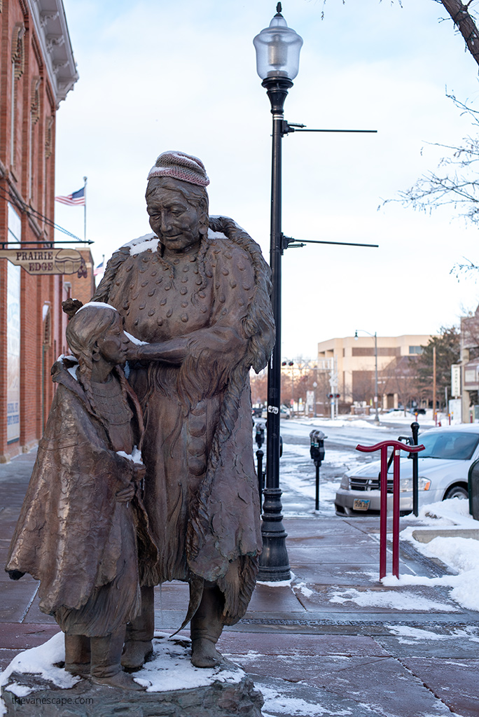 sculpture on the street in Rapid City