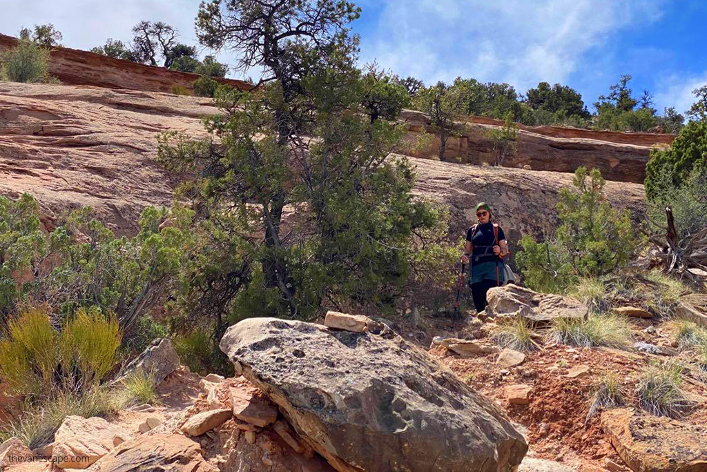 Agnes Stabinska, the author, on the trail to arches.