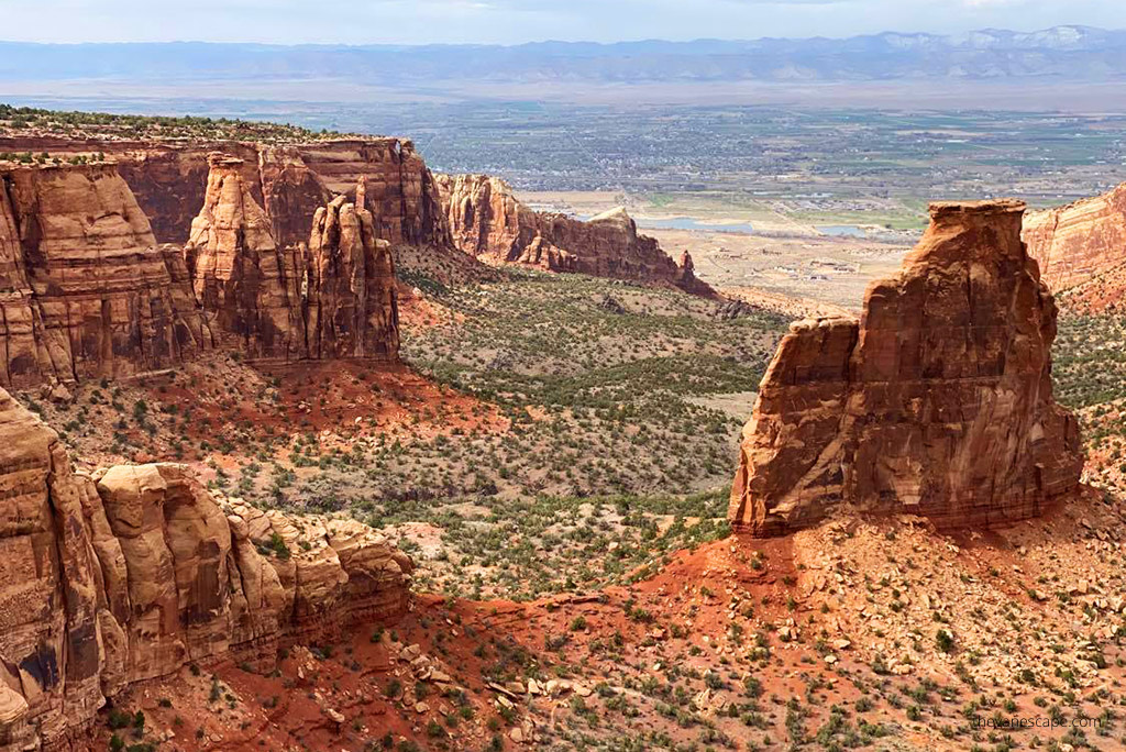 stunning orange rock formations in colorado national monument.