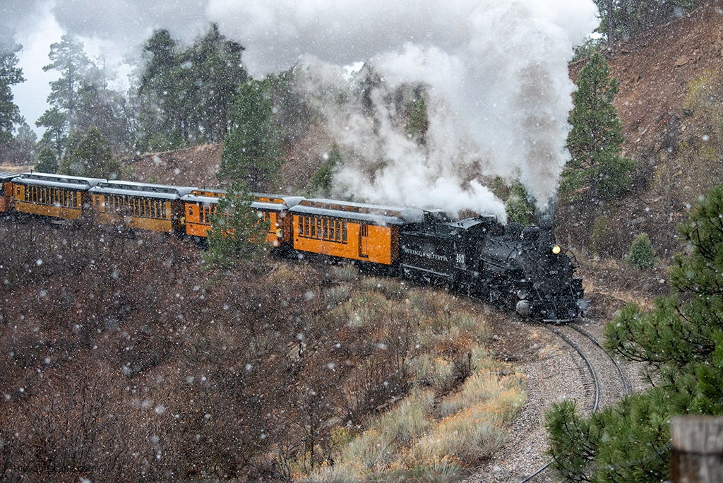 scenic train ride: Durango and Silverton Narrow Gauge Railroad