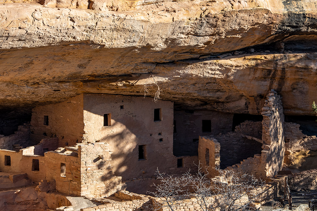 ancient homes in the rocks in Mesa Verde National Park in Colorado.