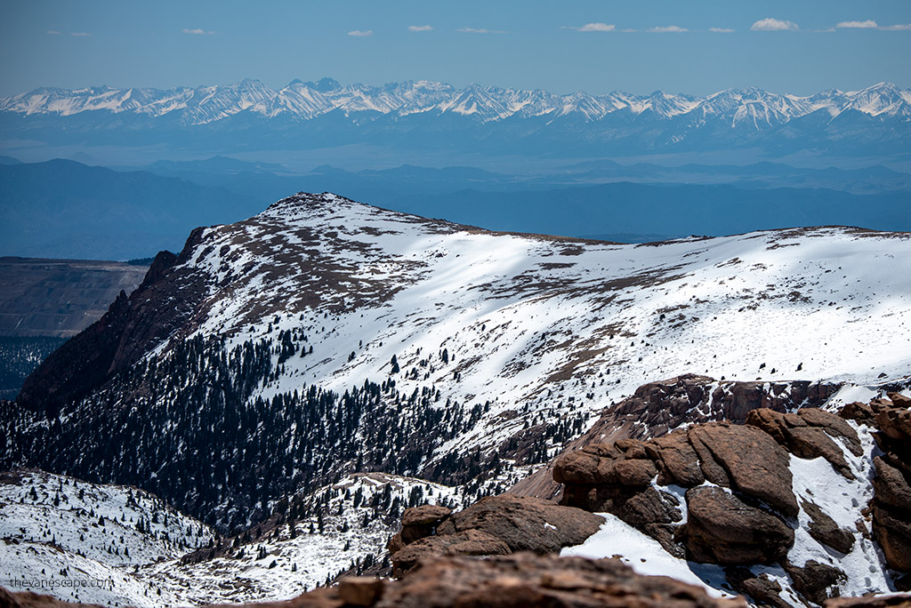 the mountain view from Pikes Peak Highway
