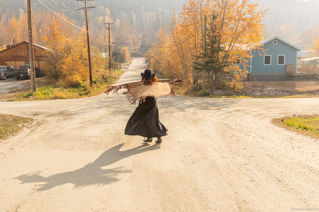 Agnes in Historic Dawson City Downtown