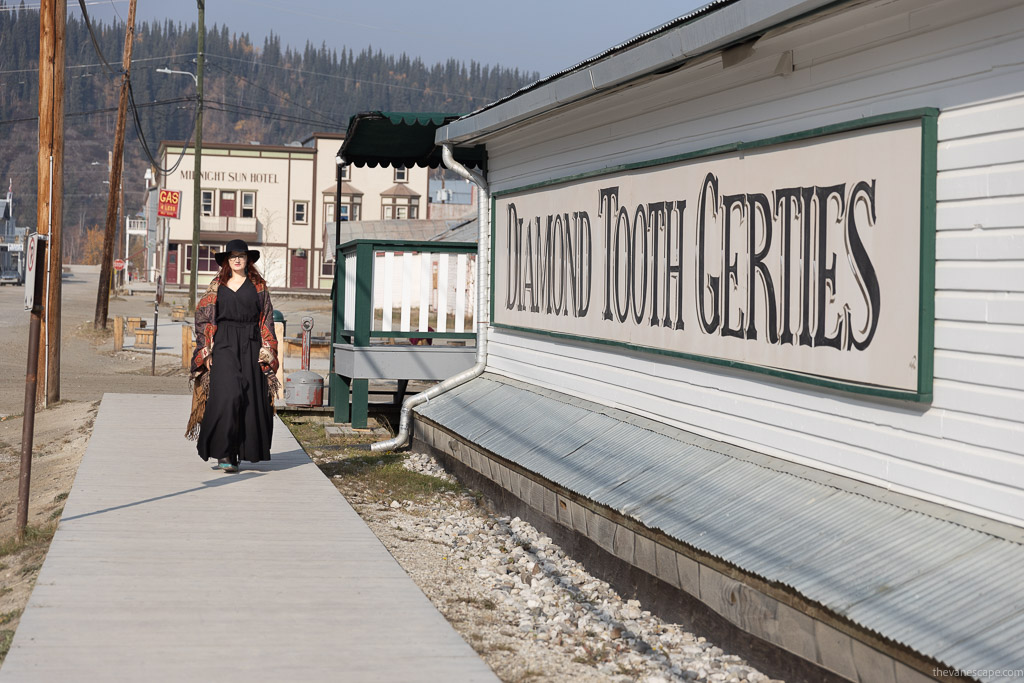 Agnes in Historic Dawson City Downtown