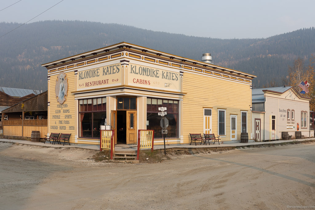 Klondike Kates historic buildling in Dawson City