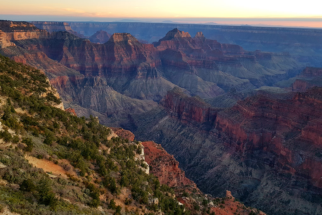 stunning view of North Rim during sunset.