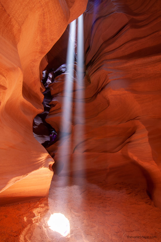 stuniing view from the slot canyon: Upper Antelope Canyon which is nearby Horseshoe Bend.