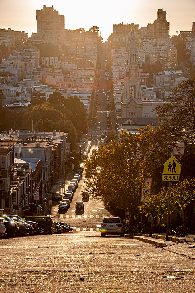 San Francisco uphill and downhill 