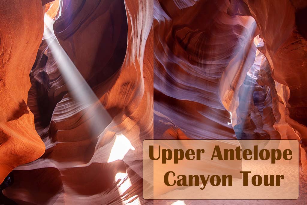 Upper Atelope Canyon Tour: rays of sunshine among the orange rocks.