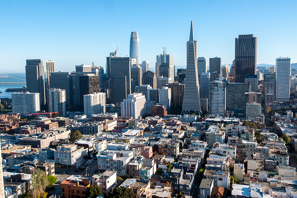 the city view from Coit Tower