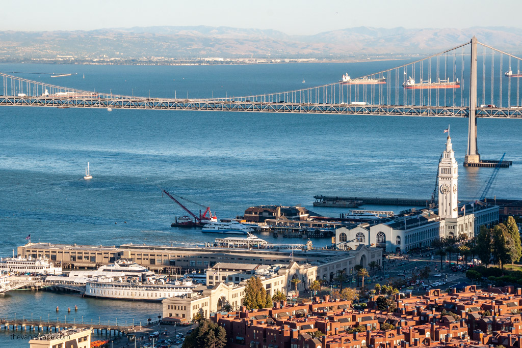 San Francisco Itinerary: the view of waterfront, bridge and bay.