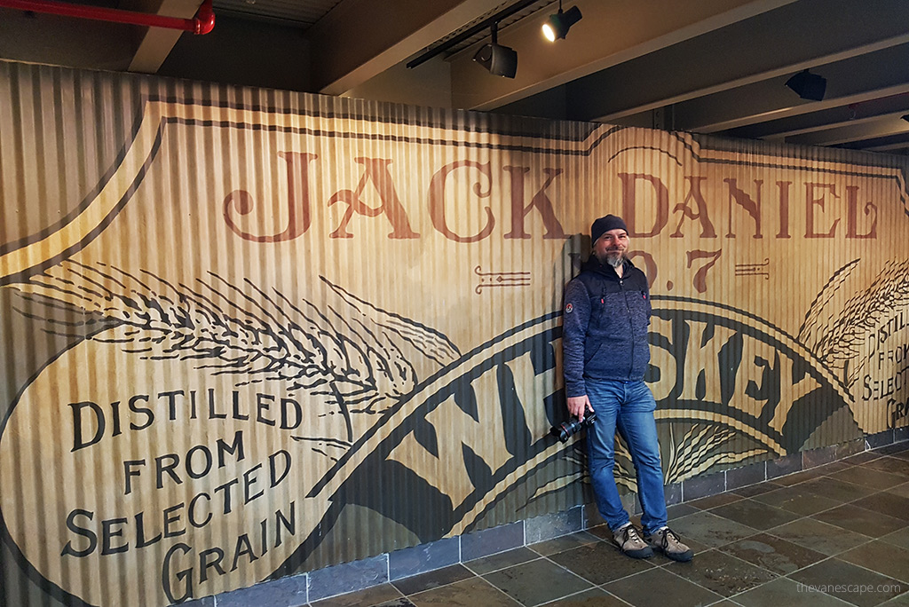 Chris Labanowski, co-owner of the Van Escape blog, in Jack Daniel's Distillery in Lynchburg