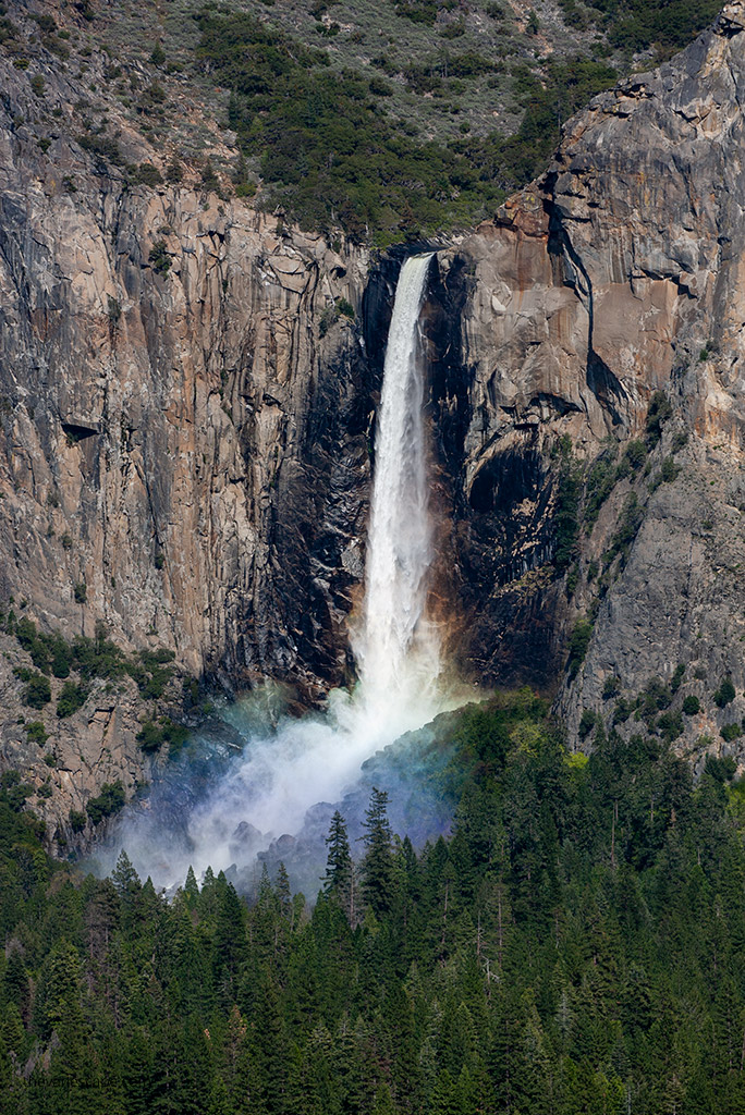 stunning cascade of waterfalls during Hike to Yosemite Falls .